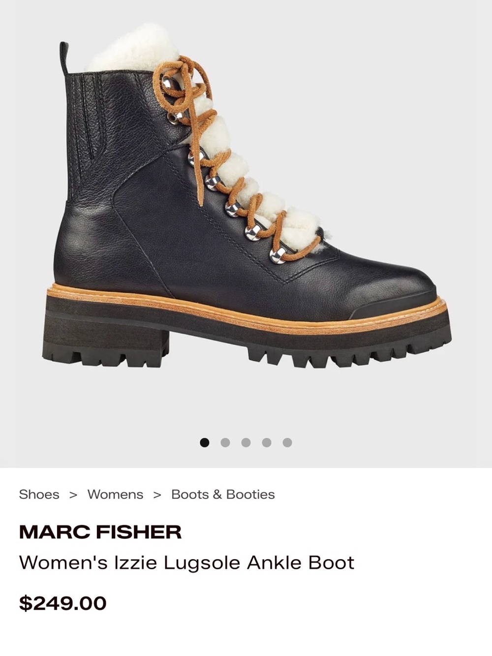 Marc Fisher Women's Izzie Lugsole Ankle Boot 8M